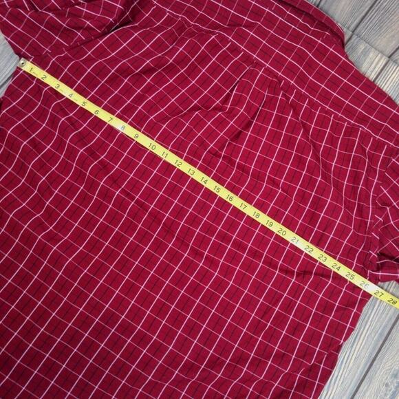 IU Indiana Hoosiers Casual Business Button Front Shirt Men Sz 2XL Red Plaid - Picture 5 of 8